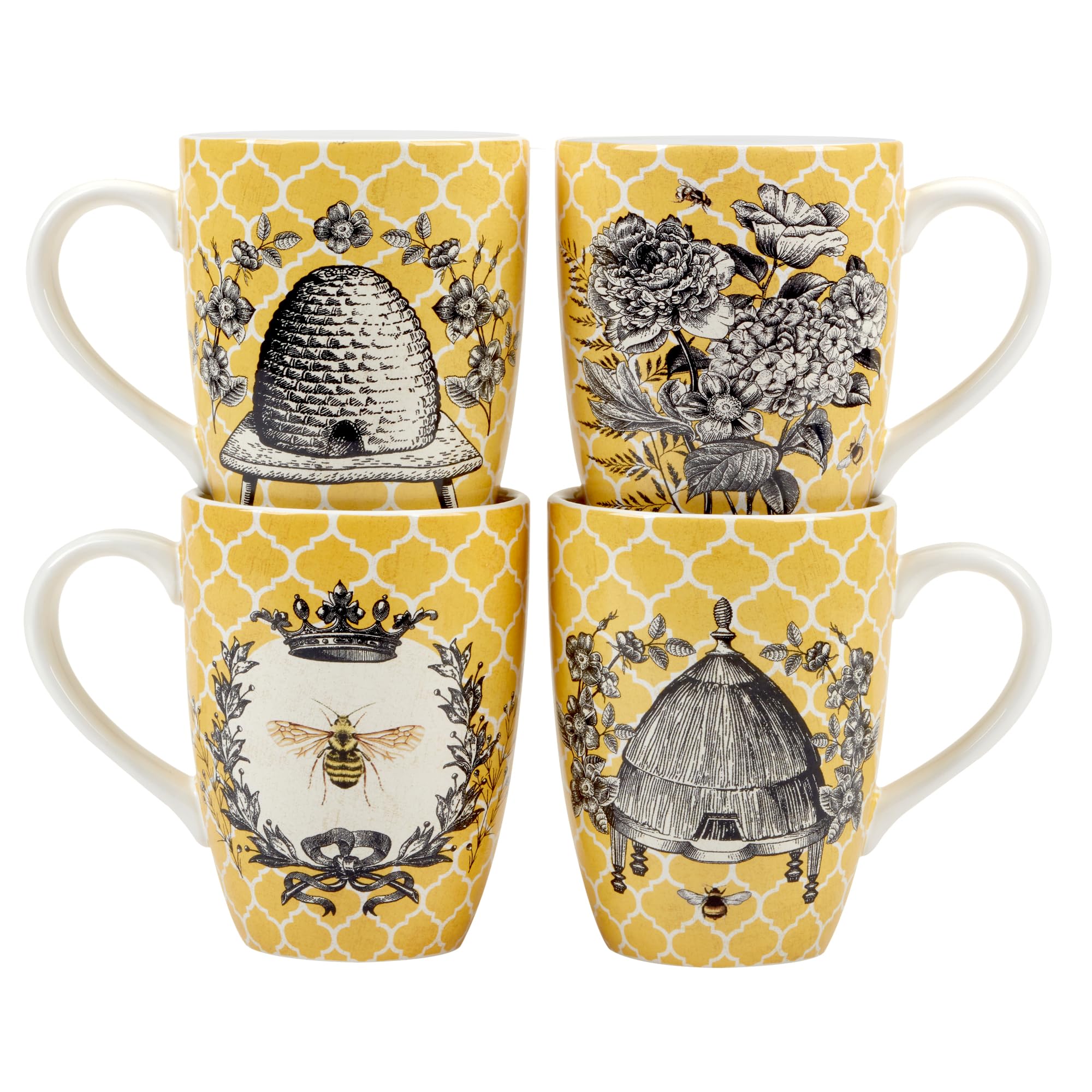 Amazon.com | Certified International French Bees 20 oz. Mugs,Set
